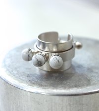 50%OFF！3つ球マグネサイトレイヤードリング《セール商品につき返品不可》