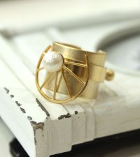 50%OFF！コットンパールレイヤードリング《セール商品につき返品不可》