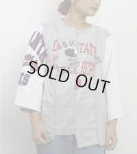50%OFF！ツーサイドプリンティングトップ(グレー)　circa make two sided printing top《セール商品につき返品不可》