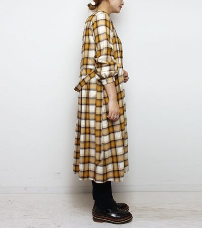 画像6: 80%OFF!レーヨンウールチェックコートドレス rayon wool check coat dress 《セール商品につき返品不可》