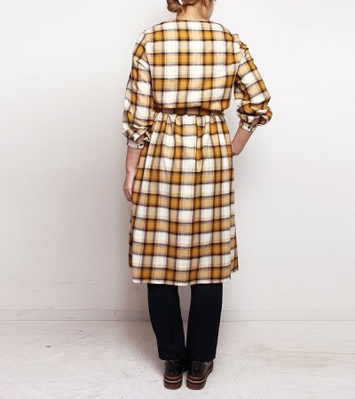 画像3: 80%OFF!レーヨンウールチェックコートドレス rayon wool check coat dress 《セール商品につき返品不可》