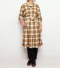 80%OFF！レーヨンウールチェックコートドレス　rayon wool check coat dress　《セール商品につき返品不可》