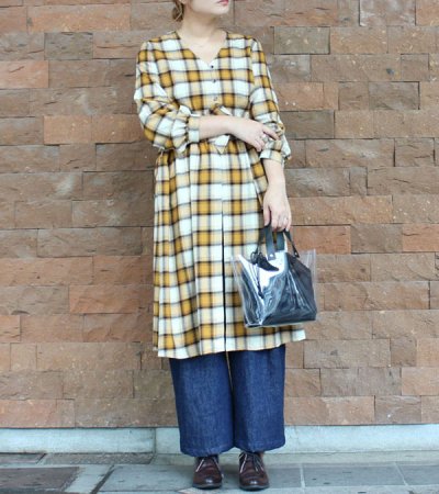 画像9: 80%OFF!レーヨンウールチェックコートドレス rayon wool check coat dress 《セール商品につき返品不可》