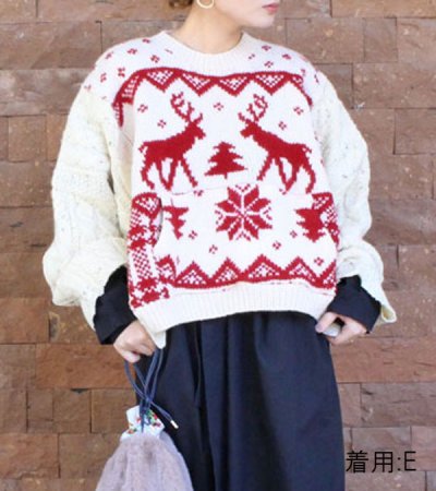 画像11: 40%OFF！アウトサイドノルディックワイドニットトップ(フロント/ノルディック)　circa make outside nordic wide knit top《セール商品につき返品不可》