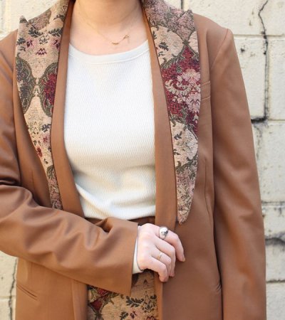 画像2: 30%OFF！ヴィンテージファブリックカラーテーラードジャケット　circa make vintage fabric collar tailored jacket《セール商品につき返品不可》
