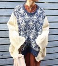 30%OFF！アウトサイドノルディックワイドニットトップ(フロント/ノルディック)　circa make outside nordic wide knit top《セール商品につき返品不可》