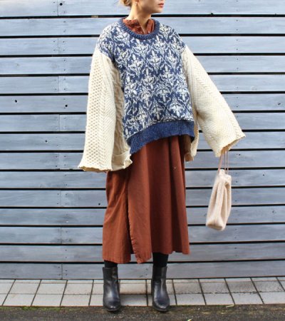 画像2: 50%OFF！アウトサイドノルディックワイドニットトップ(フロント/ノルディック)　circa make outside nordic wide knit top《セール商品につき返品不可》