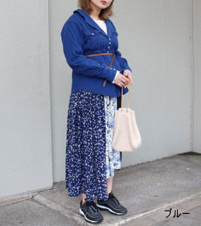 画像2: 30%OFF！ショールカラーデニムウエスタンミニワンピース/ウィズベルト　circa make shawlcollor denim western mini onepiece w/belt《セール商品につき返品不可》