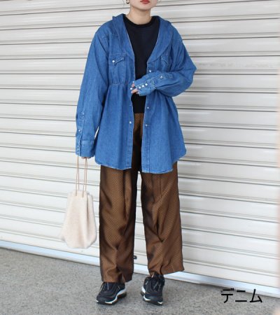 画像6: 40%OFF！ショールカラーデニムウエスタンミニワンピース/ウィズベルト　circa make shawlcollor denim western mini onepiece w/belt《セール商品につき返品不可》