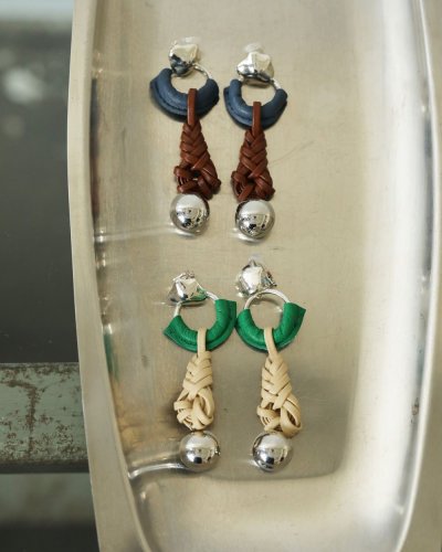 画像3: 30%OFF！レザーブレイドイヤリング　Leather Braid Earring《セール商品につき返品不可》