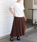 画像2: 40%OFF！リネンストライプタックロングスカート《セール商品につき返品不可》 (2)