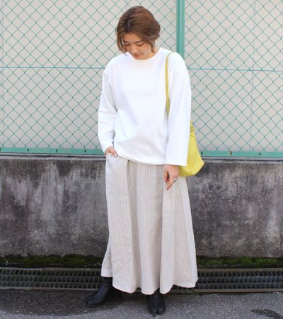 画像3: 50%OFF！リネンストライプタックロングスカート《セール商品につき返品不可》