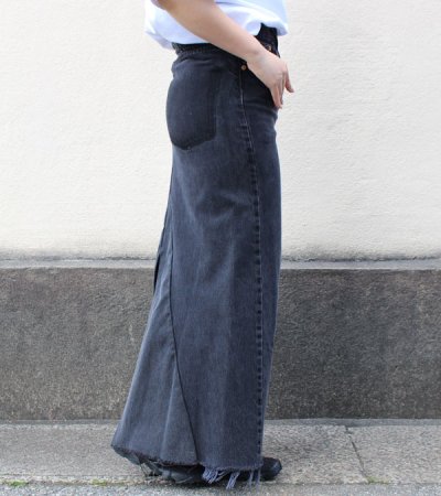 画像2: ロングデニムスカート(length100)　circa make long denim skirt