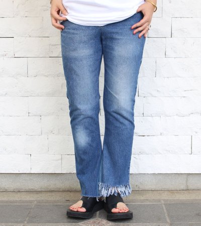 画像2: フリンジフレアデニムパンツ（ブルー）　circa make fringe denim pants