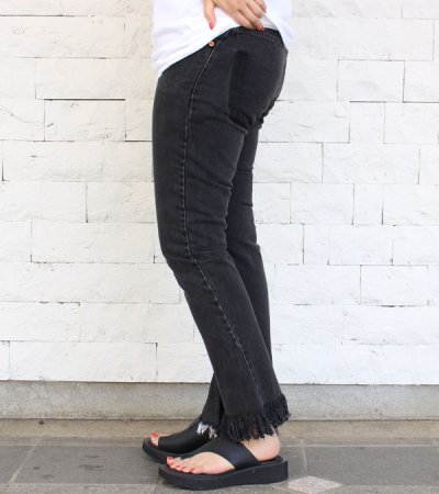 画像4: 20%OFF！フリンジフレアデニムパンツ（ブラック）　circa make fringe denim pants《セール商品につき返品不可》
