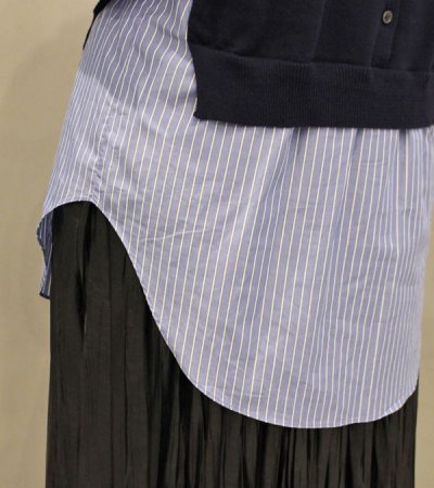 画像13: 50%OFF！コットンニット×トルファンローンストライプ　ドッキング2WAYプルオーバー《セール商品につき返品不可》