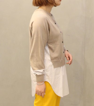 画像3: 50%OFF！コットンニット×トルファンローンストライプ　ドッキング2WAYプルオーバー《セール商品につき返品不可》