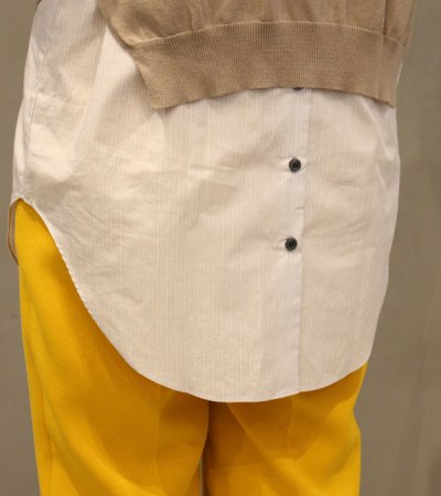 画像5: 50%OFF！コットンニット×トルファンローンストライプ　ドッキング2WAYプルオーバー《セール商品につき返品不可》