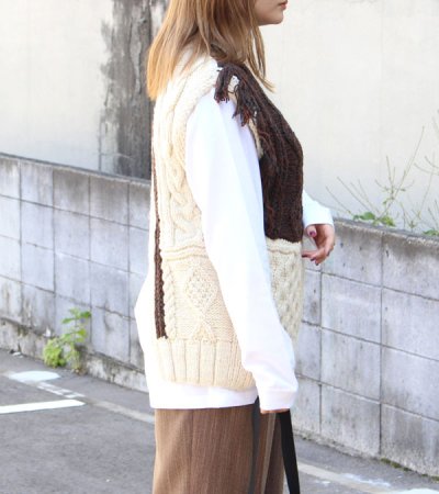 画像3: 30%OFF!パッチワークハンドニットベスト Patchwork Handknit Vest《セール商品につき返品不可》