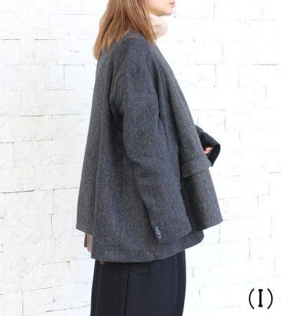 画像27: 30%OFF!ノーカラーワイドジャケット circa make no collar wide jacket(グレー)《セール商品につき返品不可》