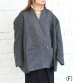 画像2: 30%OFF！ノーカラーワイドジャケット　circa make no collar wide jacket（グレー）《セール商品につき返品不可》 (2)