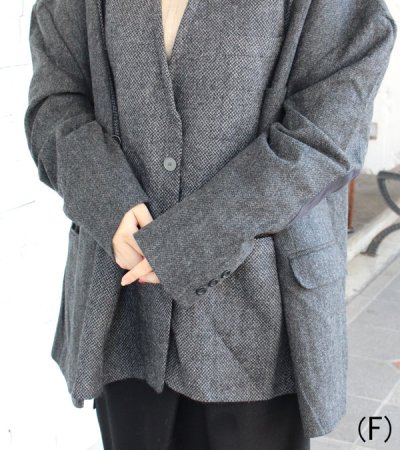 画像6: 30%OFF!ノーカラーワイドジャケット circa make no collar wide jacket(グレー)《セール商品につき返品不可》