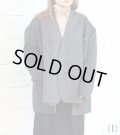 30%OFF！ノーカラーワイドジャケット　circa make no collar wide jacket（グレー）《セール商品につき返品不可》