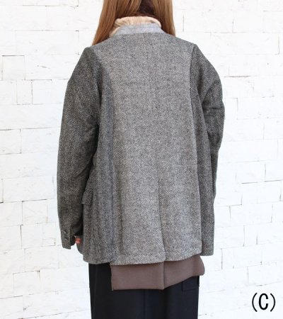 画像18: 30%OFF!ノーカラーワイドジャケット circa make no collar wide jacket(グレー)《セール商品につき返品不可》