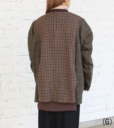画像11: 30%OFF！ノーカラーワイドジャケット　circa make no collar wide jacket（ブラウン）《セール商品につき返品不可》