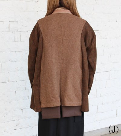 画像32: 30%OFF！ノーカラーワイドジャケット　circa make no collar wide jacket（ブラウン）《セール商品につき返品不可》