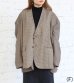 画像2: 30%OFF！ノーカラーワイドジャケット　circa make no collar wide jacket（ブラウン）《セール商品につき返品不可》 (2)