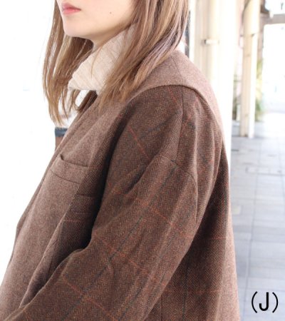 画像33: 30%OFF！ノーカラーワイドジャケット　circa make no collar wide jacket（ブラウン）《セール商品につき返品不可》
