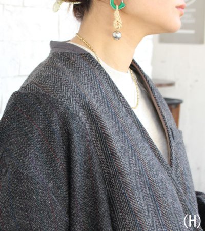 画像23: 30%OFF!ノーカラーワイドジャケット circa make no collar wide jacket(グレー)《セール商品につき返品不可》