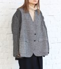 30%OFF！ノーカラーワイドジャケット　circa make no collar wide jacket（グレー）《セール商品につき返品不可》