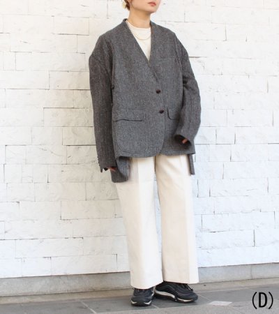 画像23: 30%OFF!ノーカラーワイドジャケット circa make no collar wide jacket(グレー)《セール商品につき返品不可》