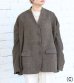 画像17: 30%OFF！ノーカラーワイドジャケット　circa make no collar wide jacket（ブラウン）《セール商品につき返品不可》