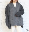 ノーカラーワイドジャケット　circa make no collar wide jacket（グレー）