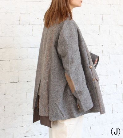 画像35: 30%OFF!ノーカラーワイドジャケット circa make no collar wide jacket(グレー)《セール商品につき返品不可》