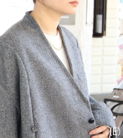 画像37: 30%OFF!ノーカラーワイドジャケット circa make no collar wide jacket(グレー)《セール商品につき返品不可》