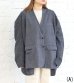 画像2: 30%OFF！ノーカラーワイドジャケット　circa make no collar wide jacket（グレー）《セール商品につき返品不可》 (2)