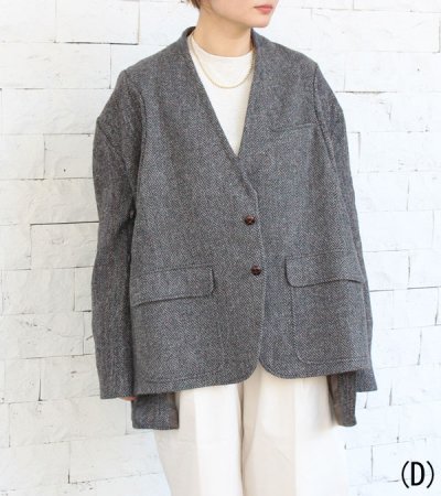 画像22: 30%OFF!ノーカラーワイドジャケット circa make no collar wide jacket(グレー)《セール商品につき返品不可》