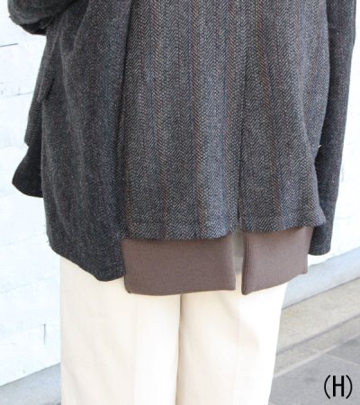 画像20: 30%OFF!ノーカラーワイドジャケット circa make no collar wide jacket(グレー)《セール商品につき返品不可》