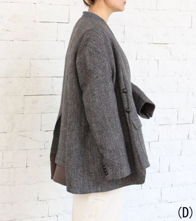 画像24: 30%OFF!ノーカラーワイドジャケット circa make no collar wide jacket(グレー)《セール商品につき返品不可》
