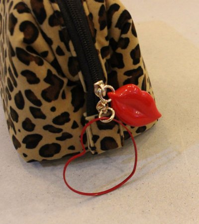 画像4: 20%OFF!レオパードワイヤーポーチリップインハート《セール商品につき返品不可》