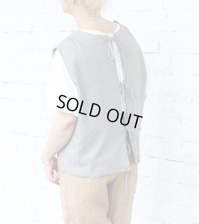 画像1: 40%OFF！バックレースアップジレ(グレー・ネイビー・ブラックグループ)　circa make back lace up gilet《セール商品につき返品不可》
