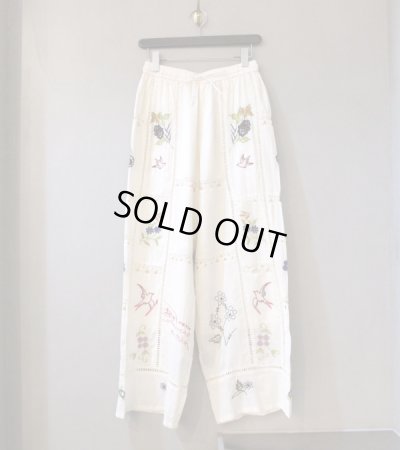 画像1: エンブロイダリーパッチワークトラウザー　Embroidery Patchwork Trousers