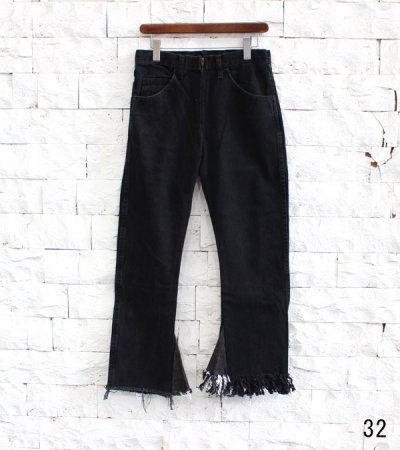 画像20: 20%OFF！フリンジフレアデニムパンツ（ブラック）　circa make fringe denim pants《セール商品につき返品不可》