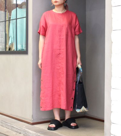 画像2: 20%OFF！ウォッシュド40sリネンキャンバスサイドボタンワンピース《セール商品につき返品不可》