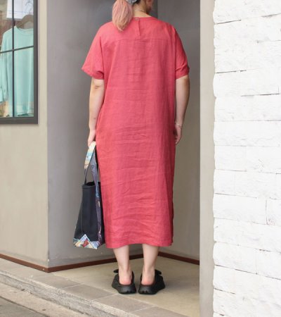 画像4: 30%OFF！ウォッシュド40sリネンキャンバスサイドボタンワンピース《セール商品につき返品不可》