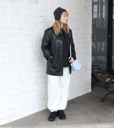 画像4: 30%OFF！エコレザーステンカラージャケット　Ecoleather Soutiencollar Jacket《セール商品につき返品不可》